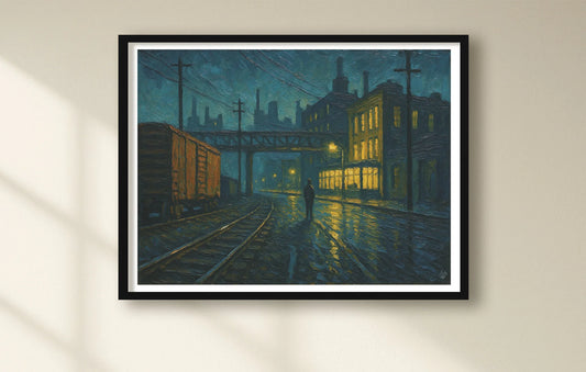 Last Shift, Rainfall White closeup BlackFrame mockup