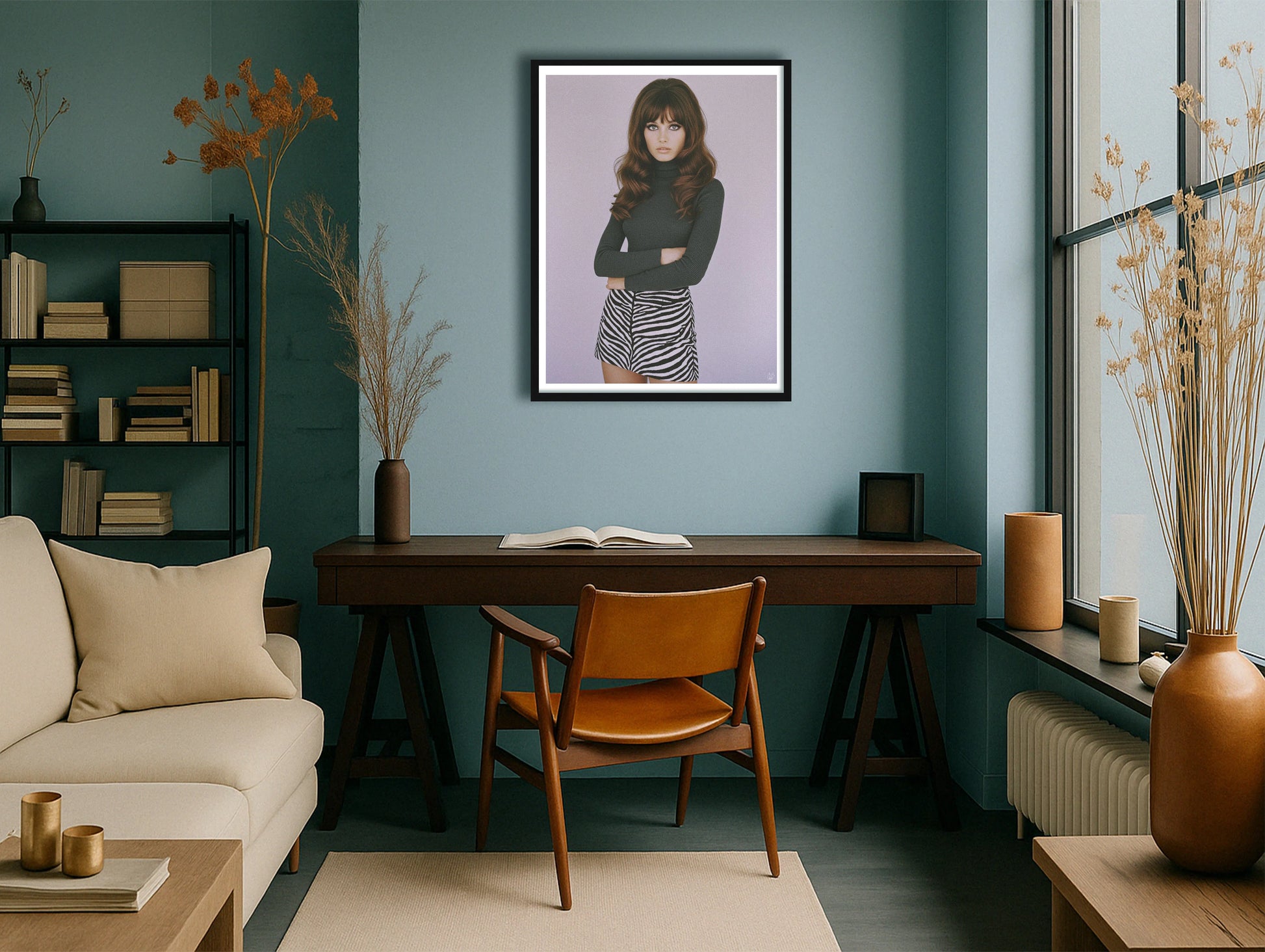Zebra Skirt TealStudy BlackFrame mockup