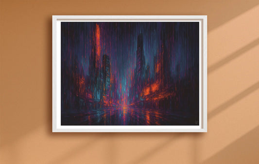The Lights Stayed On After Everyone Left Orange closeup WhiteFrame mockup