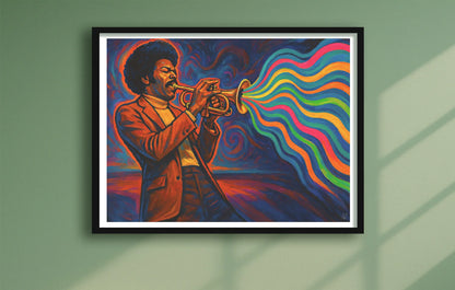 The Colour Of Sound Green closeup BlackFrame mockup