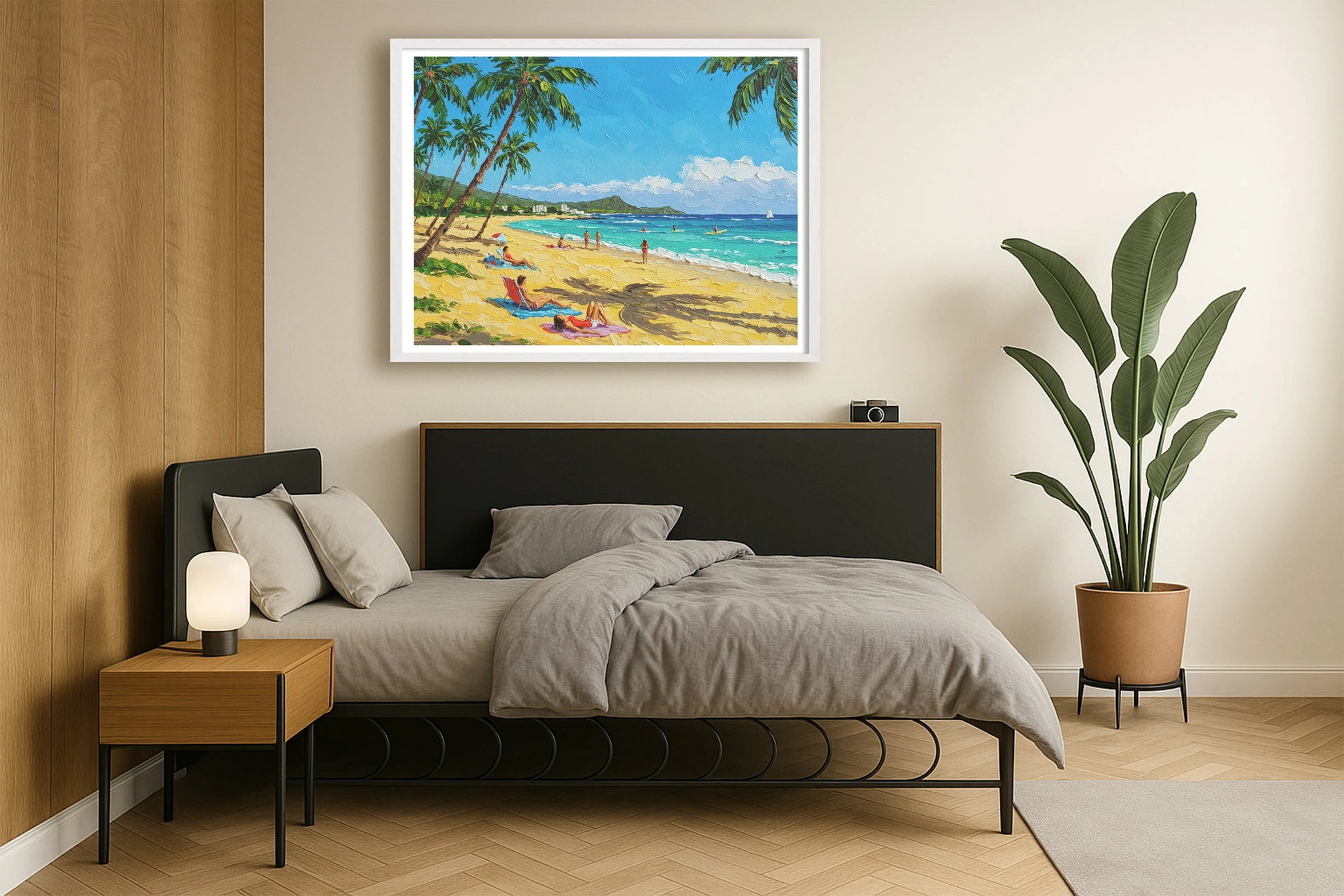 Waikiki Filter NeutralBedroomSide WhiteFrame mockup