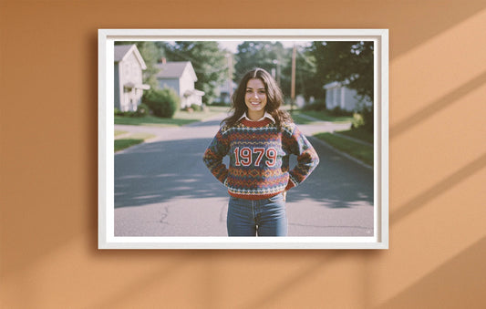 Nineteen Seventy Nine Orange closeup WhiteFrame mockup