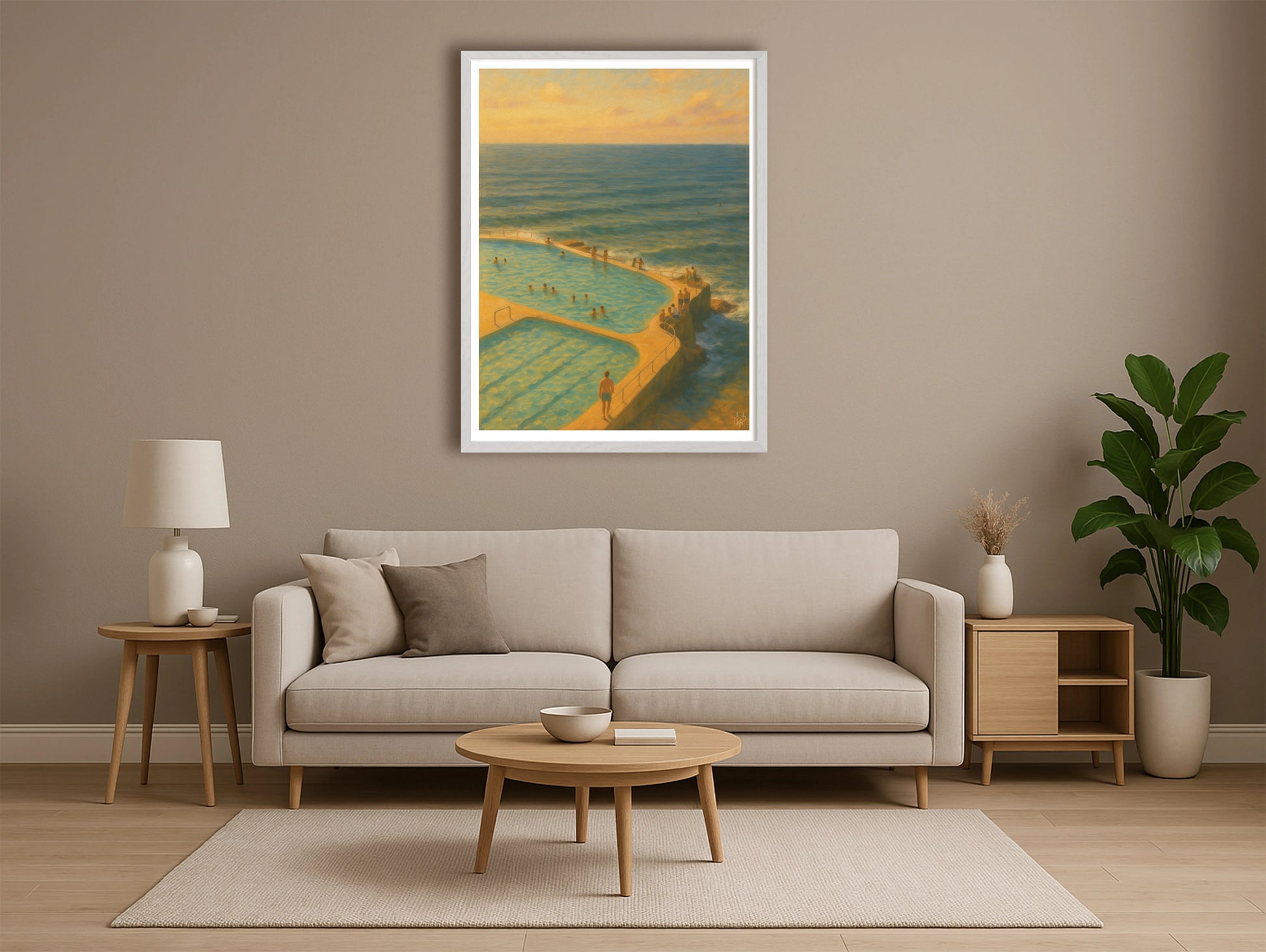 Lido At Sunset NeutralLounge WhiteFrame mockup
