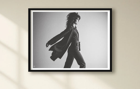 Shadowed Purpose White closeup BlackFrame mockup