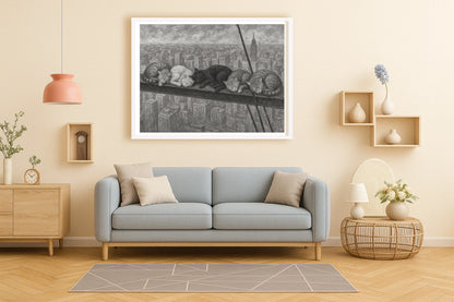 Nap Atop A Skyscraper PeachLounge WhiteFrame mockup