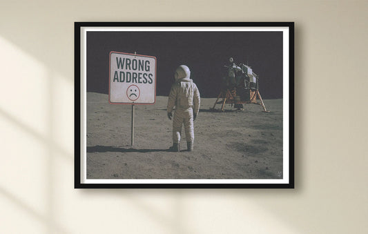 Wrong Address White closeup BlackFrame mockup