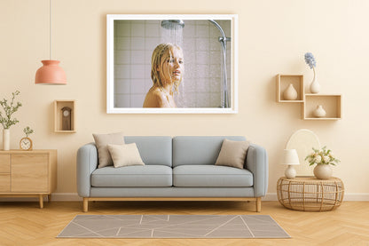 Late Checkout Blues PeachLounge WhiteFrame mockup
