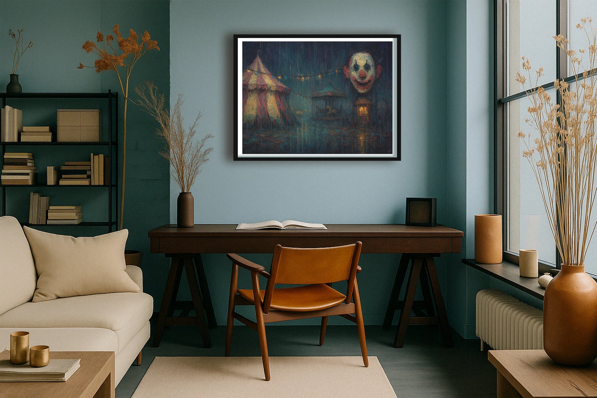 The Circus Doesn't Leave Town TealStudy BlackFrame mockup